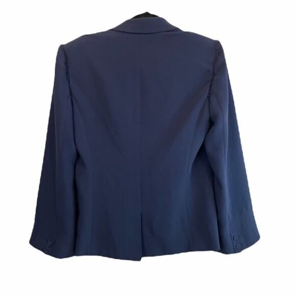 Cinq à Sept Kit Single Breasted Blazer Jacket Navy Blue Size 4 - Picture 12 of 12